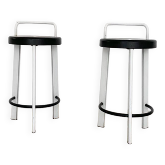 Pair of vintage high stools Seccose Italy 1985