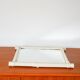 Miroir de barbier en bois effet bambou blanc 44 x 40 cm