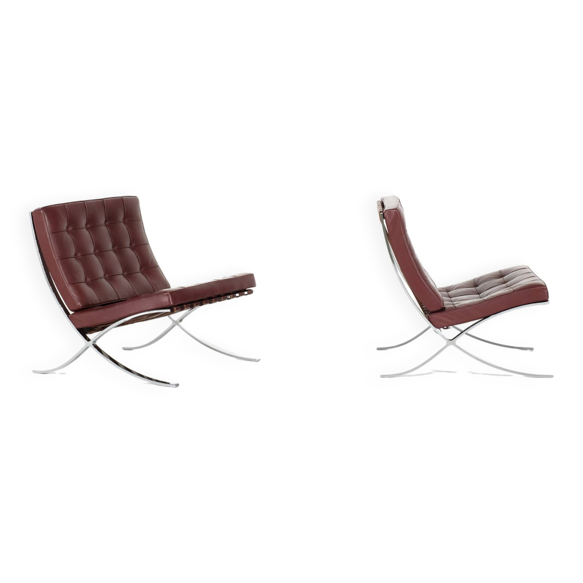 Paire de fauteuils Barcelona Ludwig Mies van der Rohe  Knoll.