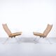 Imposing pair of leather and steel armchairs from the 1960s