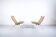 Imposing pair of leather and steel armchairs from the 1960s