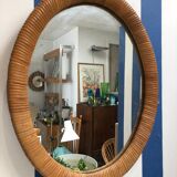 Mirror rattan oval, 1970