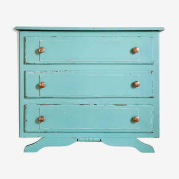 Chest of drawers old feet blue mustache