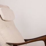 Large Scandinavian Teak Armchair with Ottomans by Folke Ohlsson for Westnofa 1960.