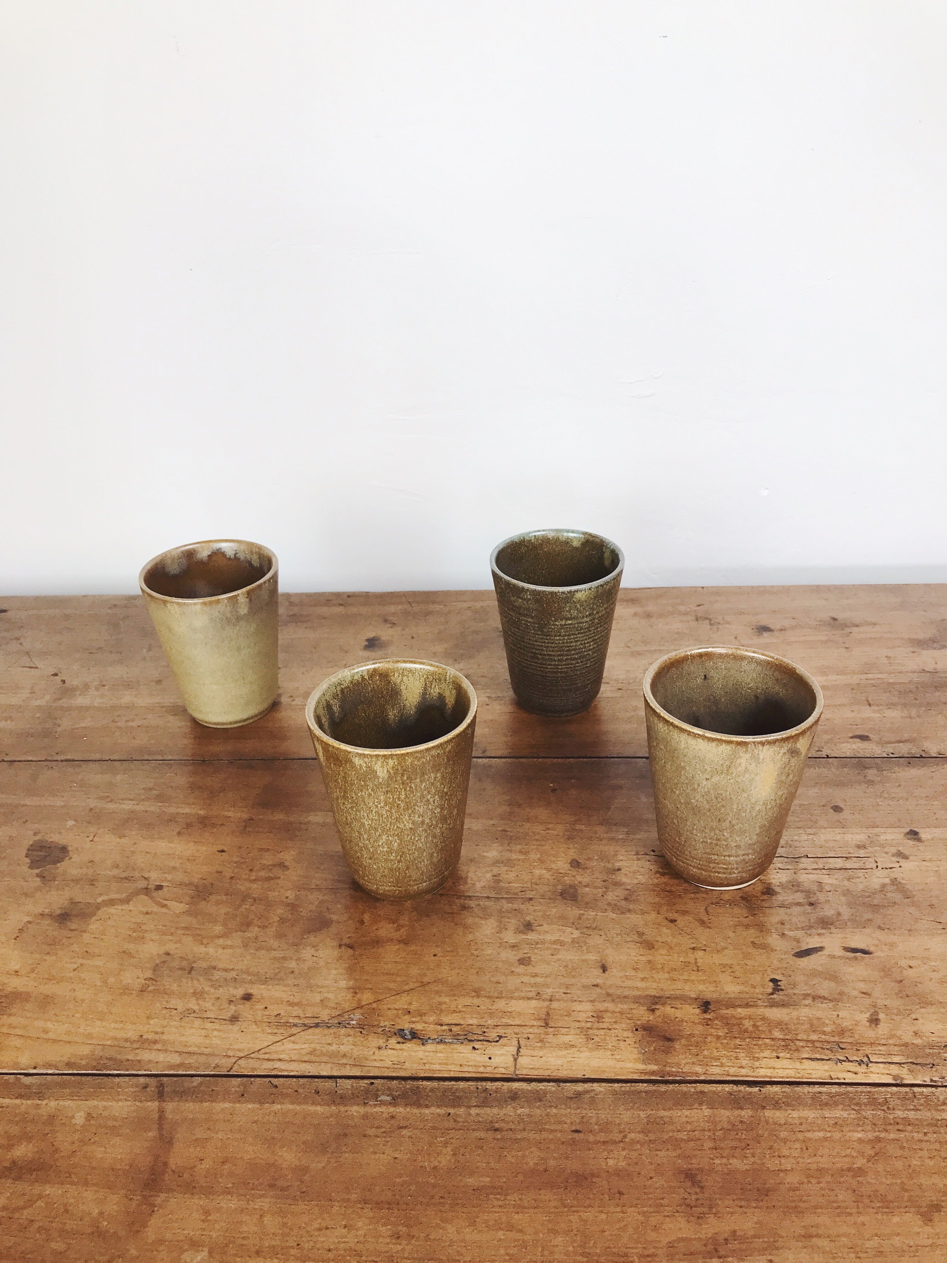 4 stoneware glasses - Manufacture Digoin