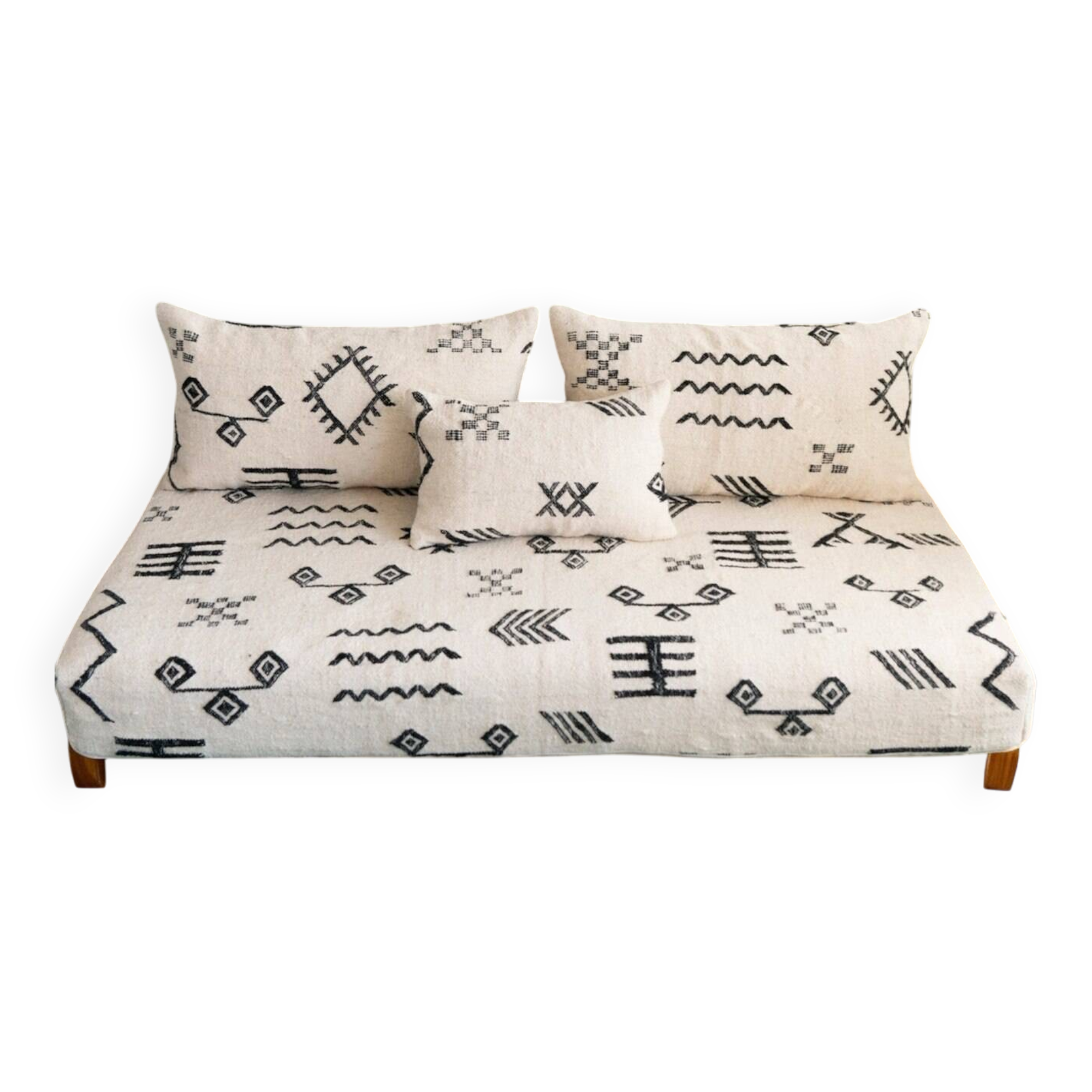 Handmade Moroccan Floor Sofa – Bjaad Wool, Berber Design