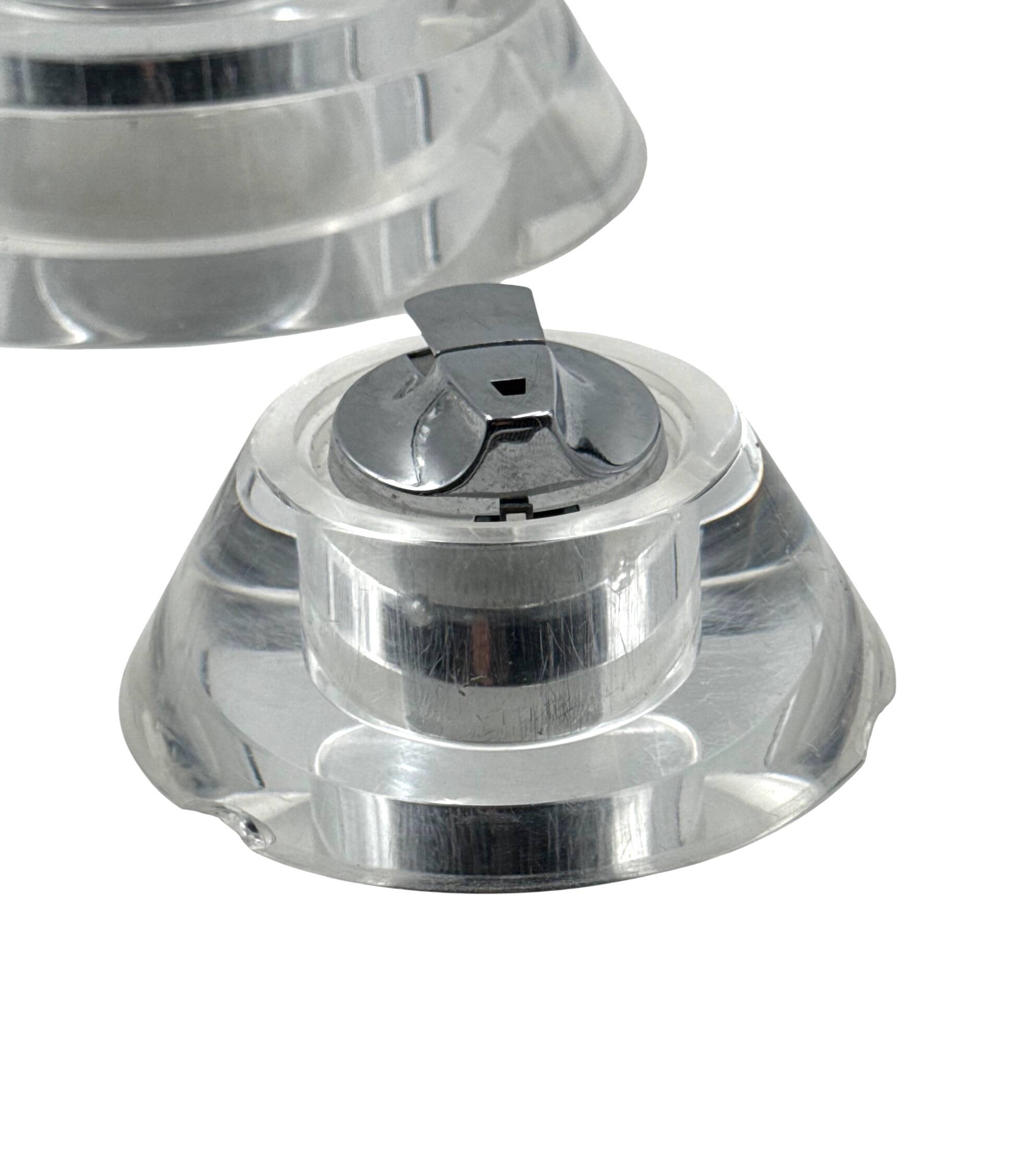 Space age lucite conical smoking set, Italy 1970