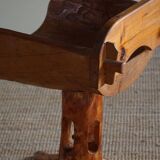 Unique sculptural pedestal armchair by the Finnish Matti Martikka in solid pine, 1960s.