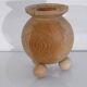 Large handmade wooden candle holder from the 1950s
