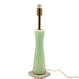 Mid-century modern green Murano glass Table lamp, Barovier & Toso style  Italy, 1940s