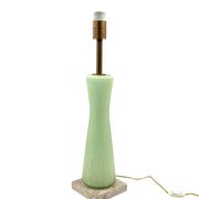Mid-century modern green Murano glass Table lamp, Barovier & Toso style  Italy, 1940s