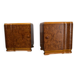 1939s pair of art deco bedside tables, Czechoslovakia