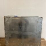 Metal box with lock for padlock