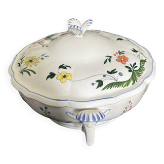 Vegetable dish covered in Gien porcelain - Oiseaux de Paradis