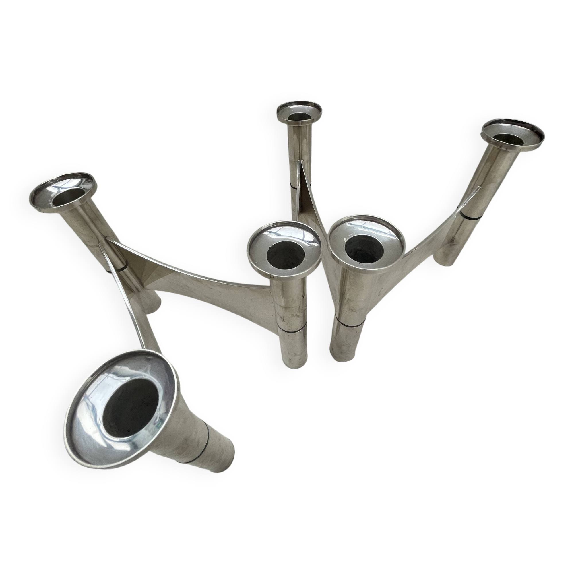 Candle Holder in Silver Metal