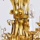 Hans Kögl XL Hollywood Regency golden wheat floral bouquet in iron, 1970s