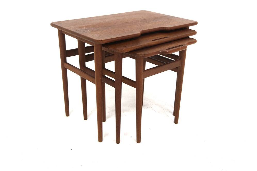 Set de 3 tables gigognes en palissandre, Danemark, 1960