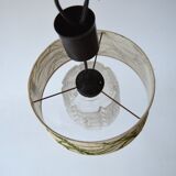 Glass and fabric hanging lamp
