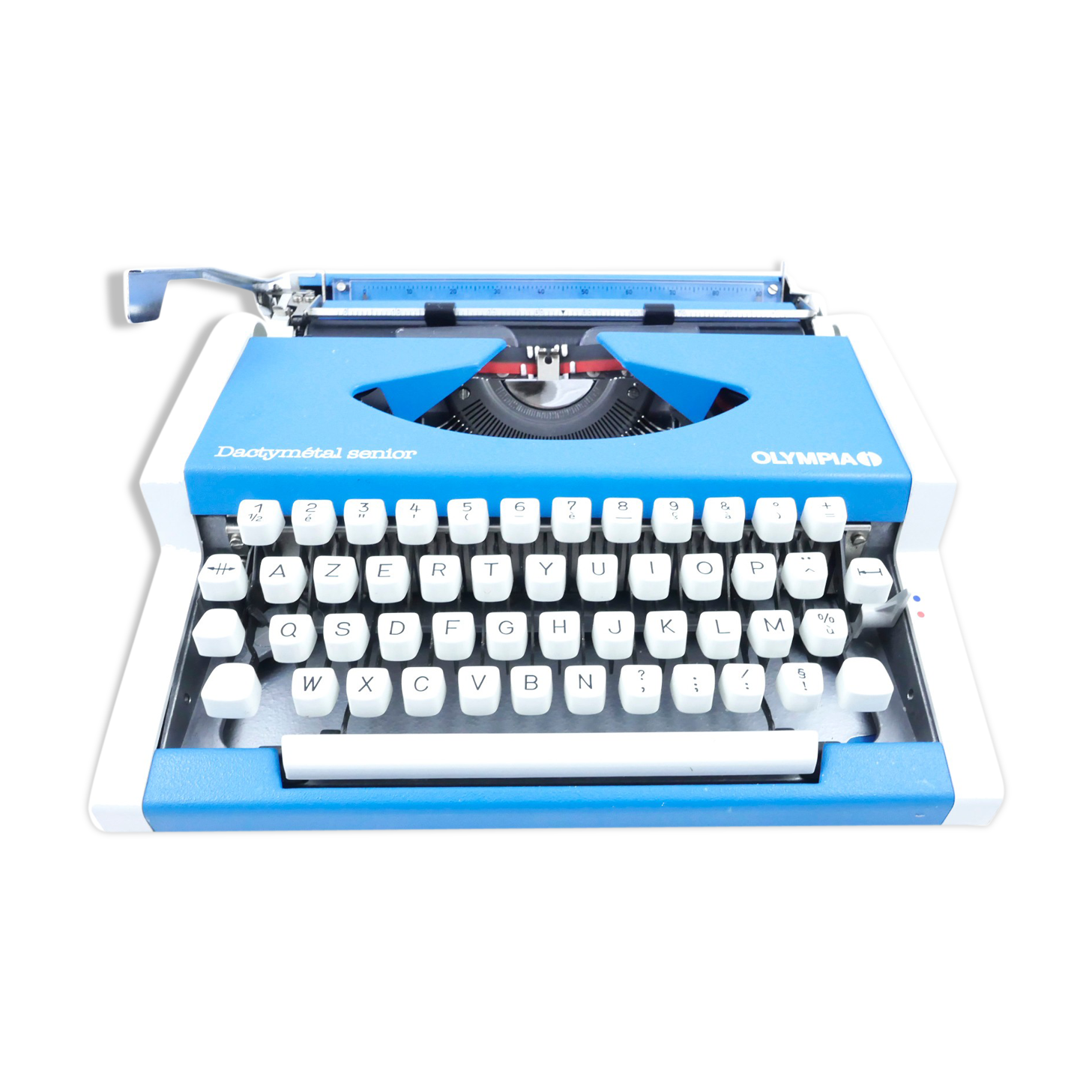 Revised Blue Olympia Dactymetal typewriter