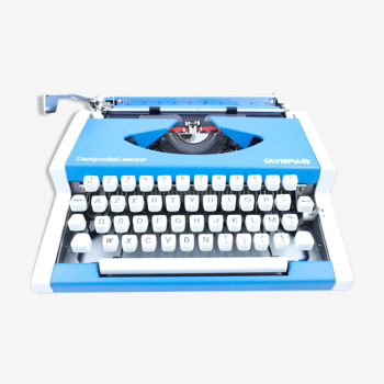 Revised Blue Olympia Dactymetal typewriter