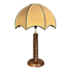 Midcentury brutalist wood turned mushroom table lamp, Charles Dudouyt style