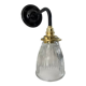 Wall lamp in brass glass and ceramic