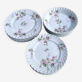 Set of 18 Haviland porcelain plates - Sylvie model