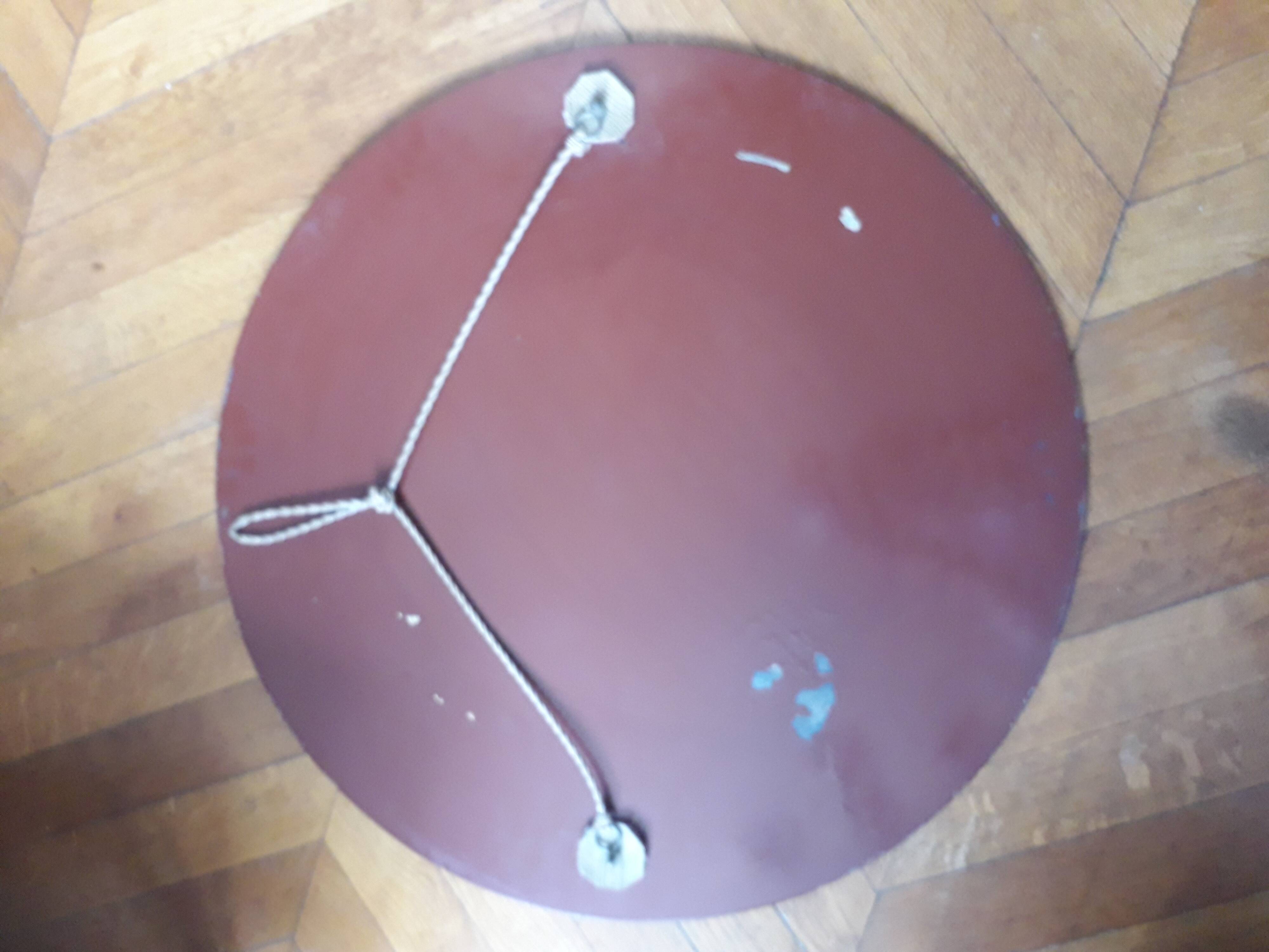 Large old round mirror finely decorated