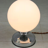 Vintage chrome and opaline table lamp