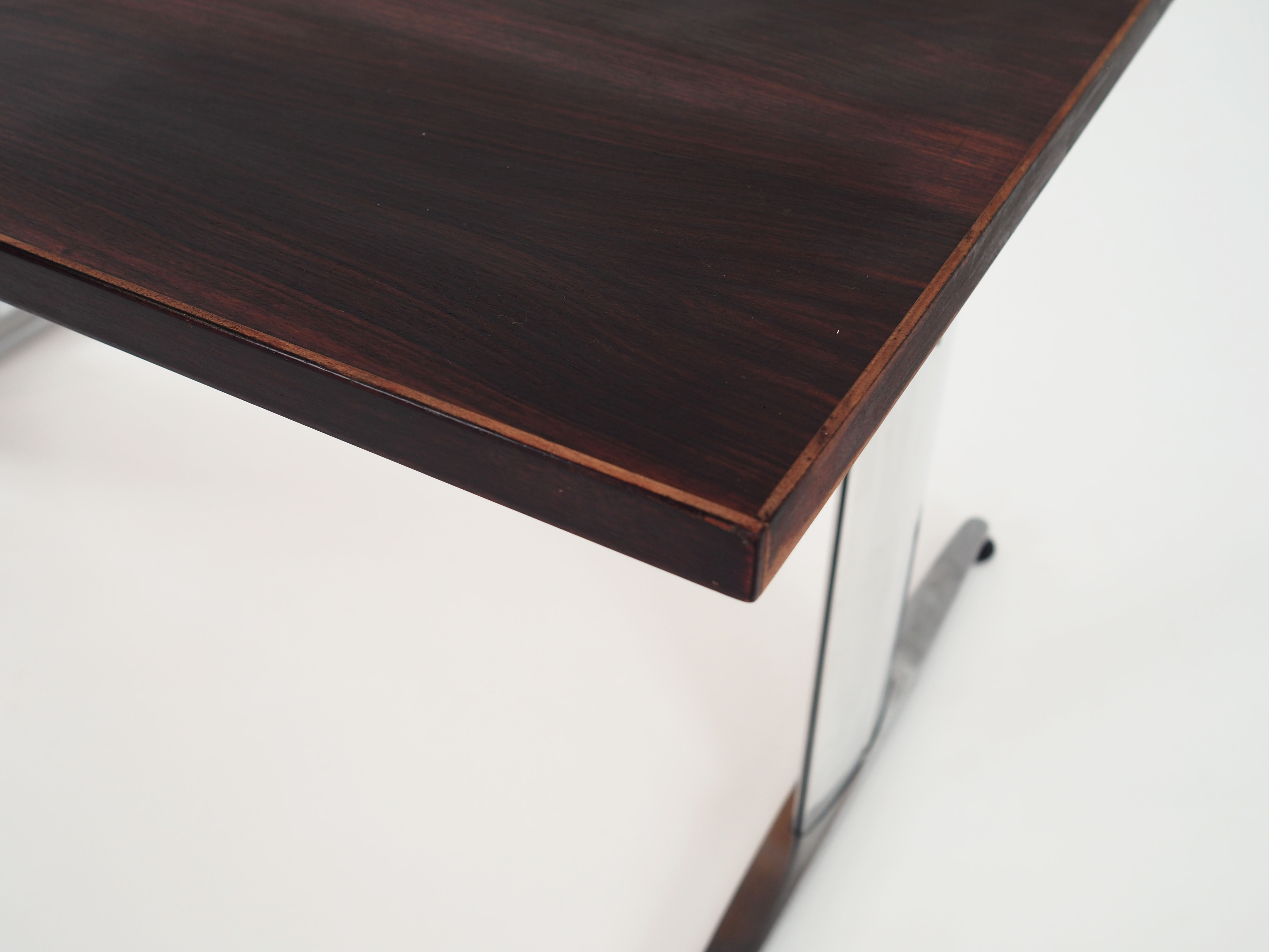 Desk, chrome construction, rosewood top, Scandinavian design