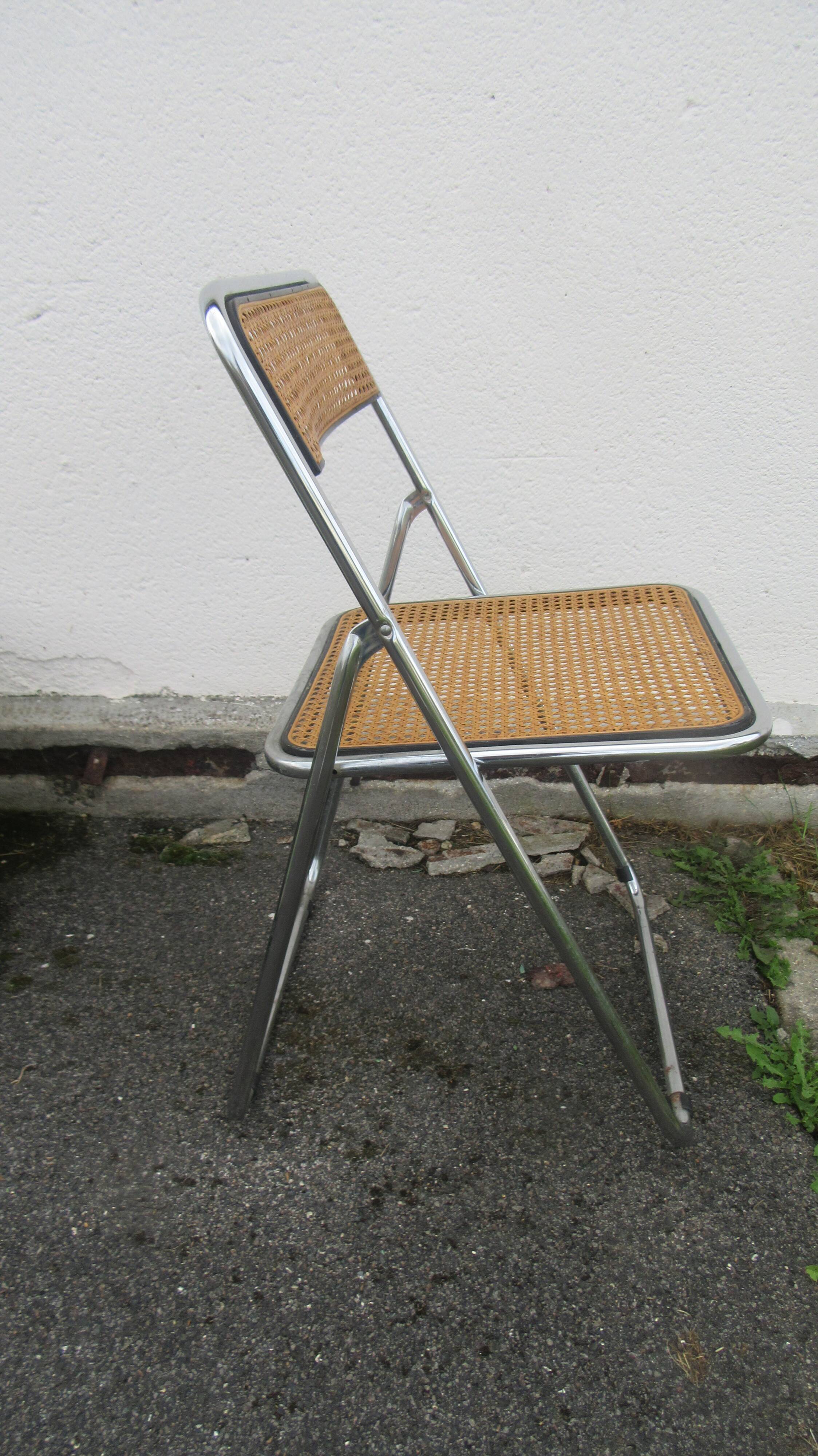 chrome cane folding chair