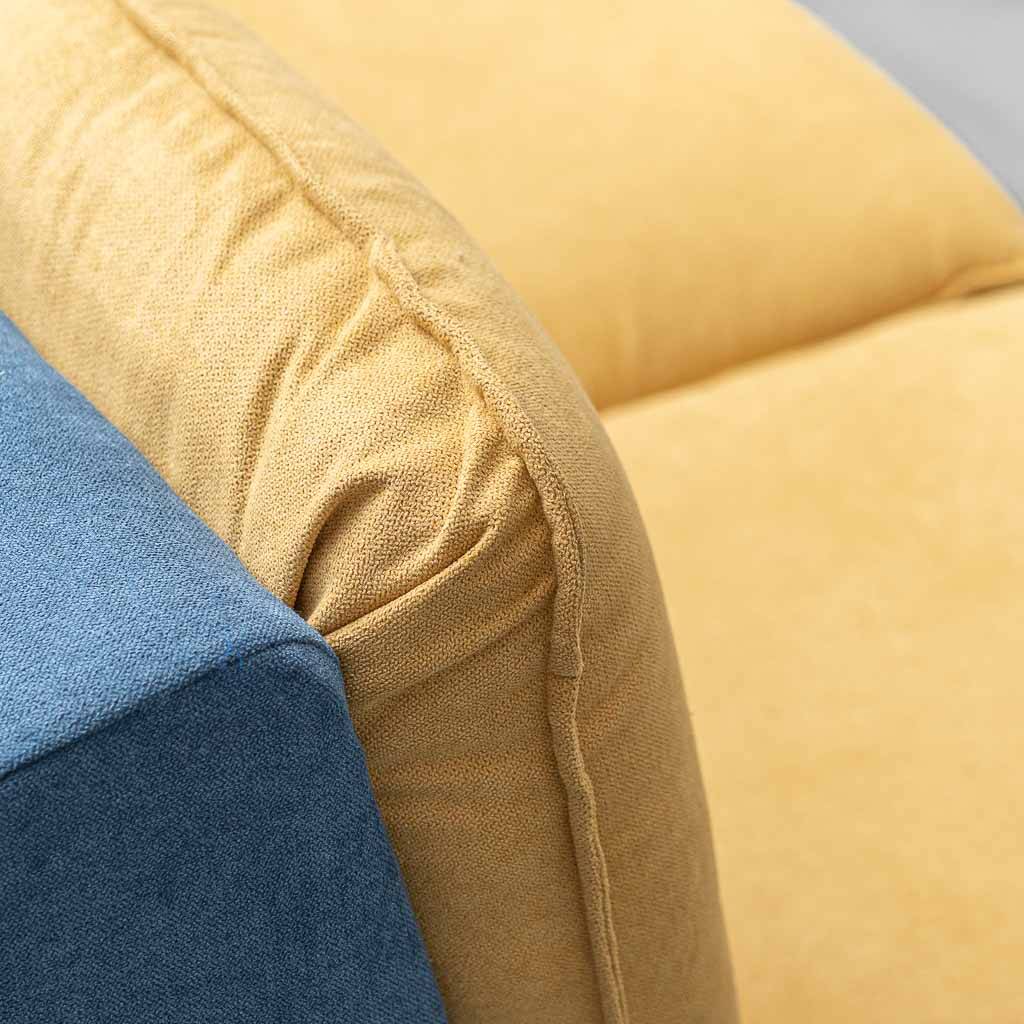 Vintage modular sofa with 3 elements in two-tone fabric – 1970s