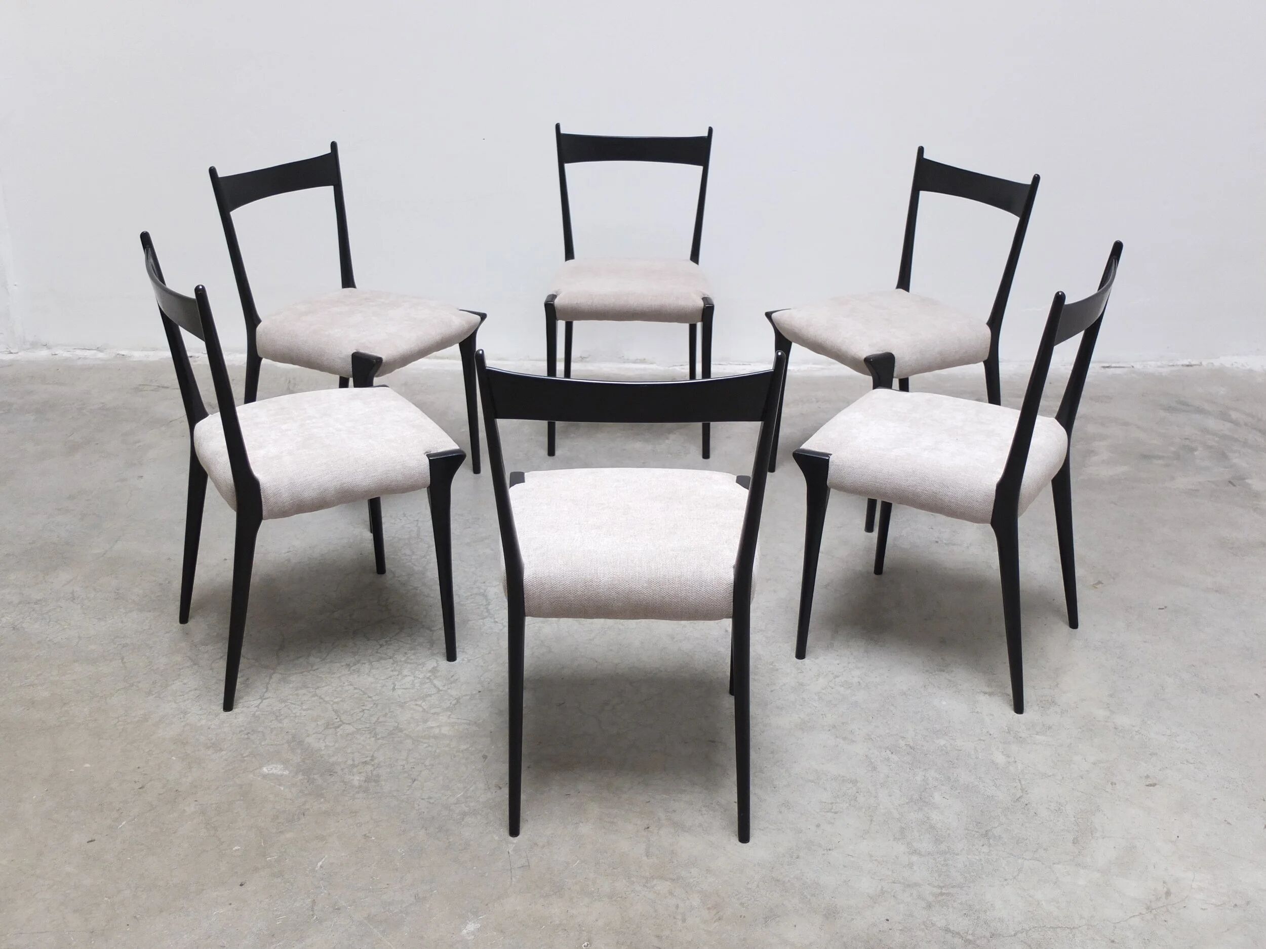 Rare set of 6 'S11' dining chairs by Alfred Hendrickx for Belform, 1950s