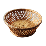 Round basket vintage braided wicker