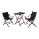 Vintage folding chair and tray table set | Campaign style