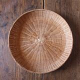 Round basketry top vintage wicker