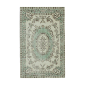 Tapis beige antique turc noué à la main des années 1980 177 cm x 280 cm