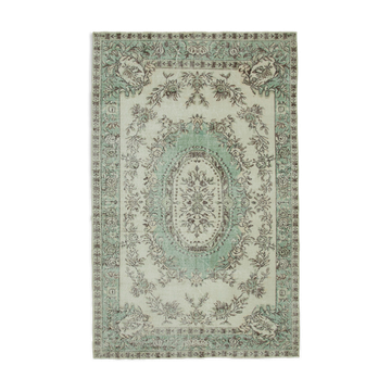Turkish hand-knotted antique 1980s beige rug 177 cm x 280 cm