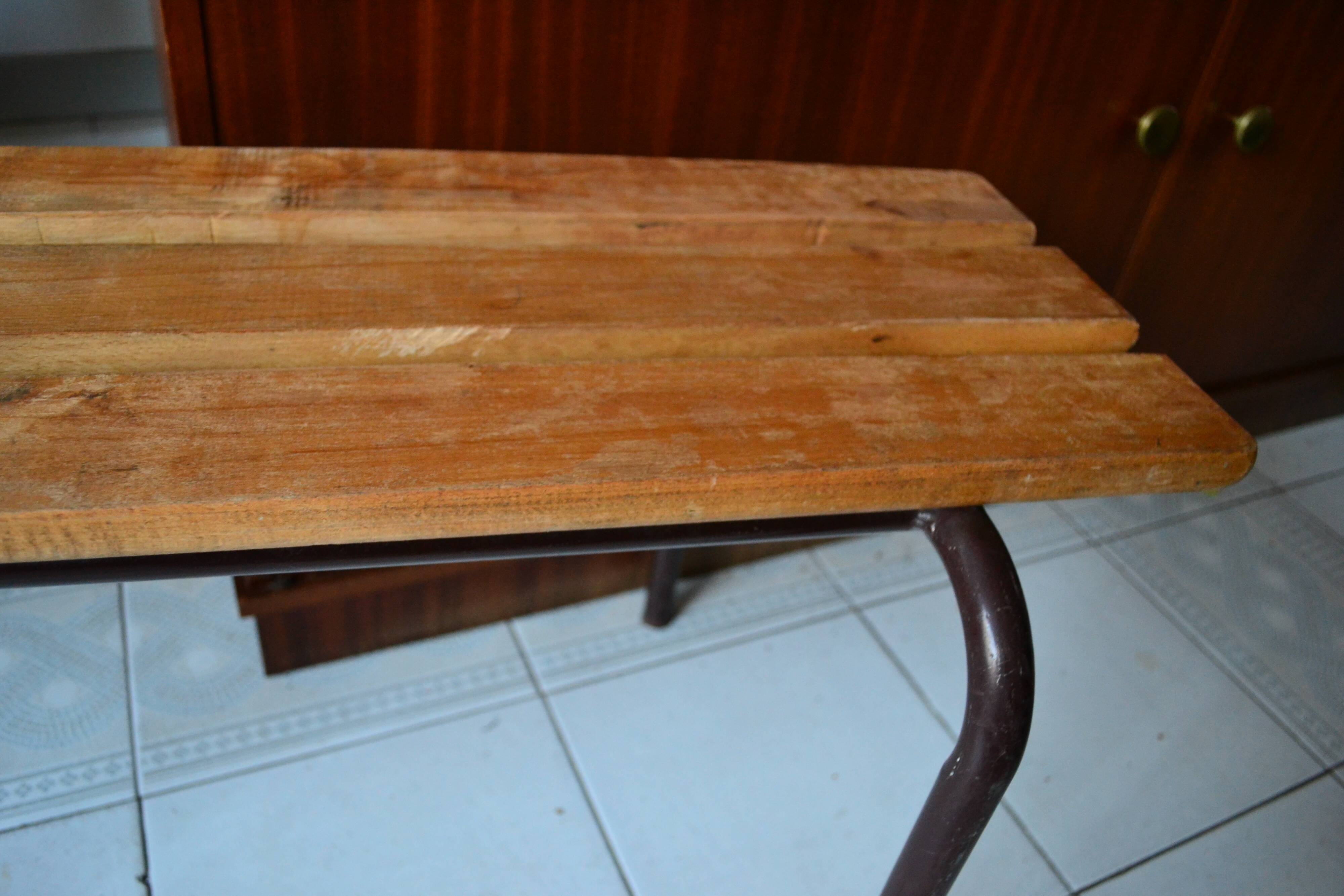 School wooden bench 70s