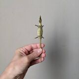 Set of 12 Bronze Knife Rests African Art Handcrafted Crocodiles