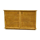 Wicker and bamboo cabinet by Dal Vera, 1960s