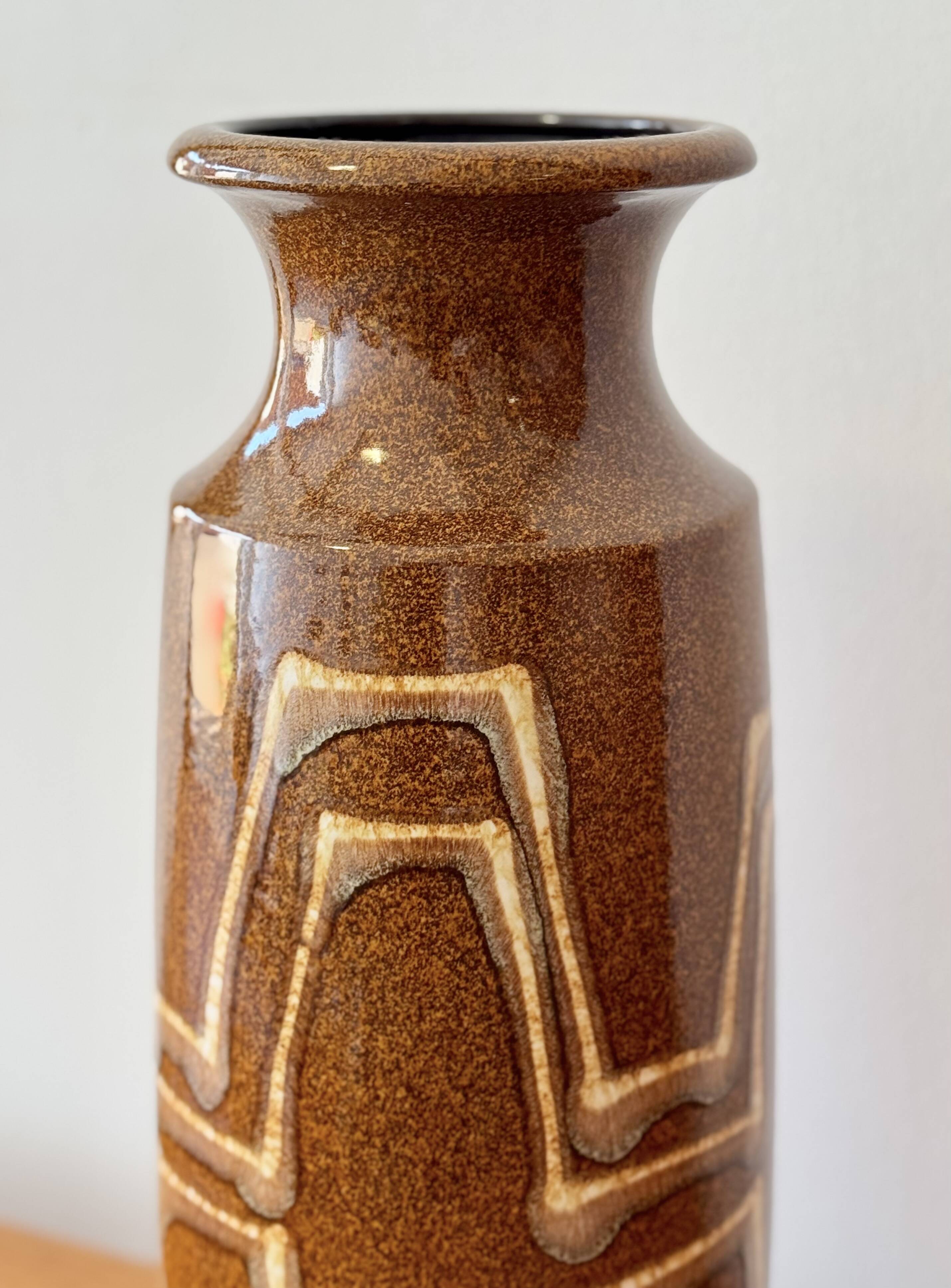 Vintage Brown Scheurich Keramik West German Vase