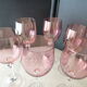 Set of 6 wine glasses in iridescent red crystalline Francesca