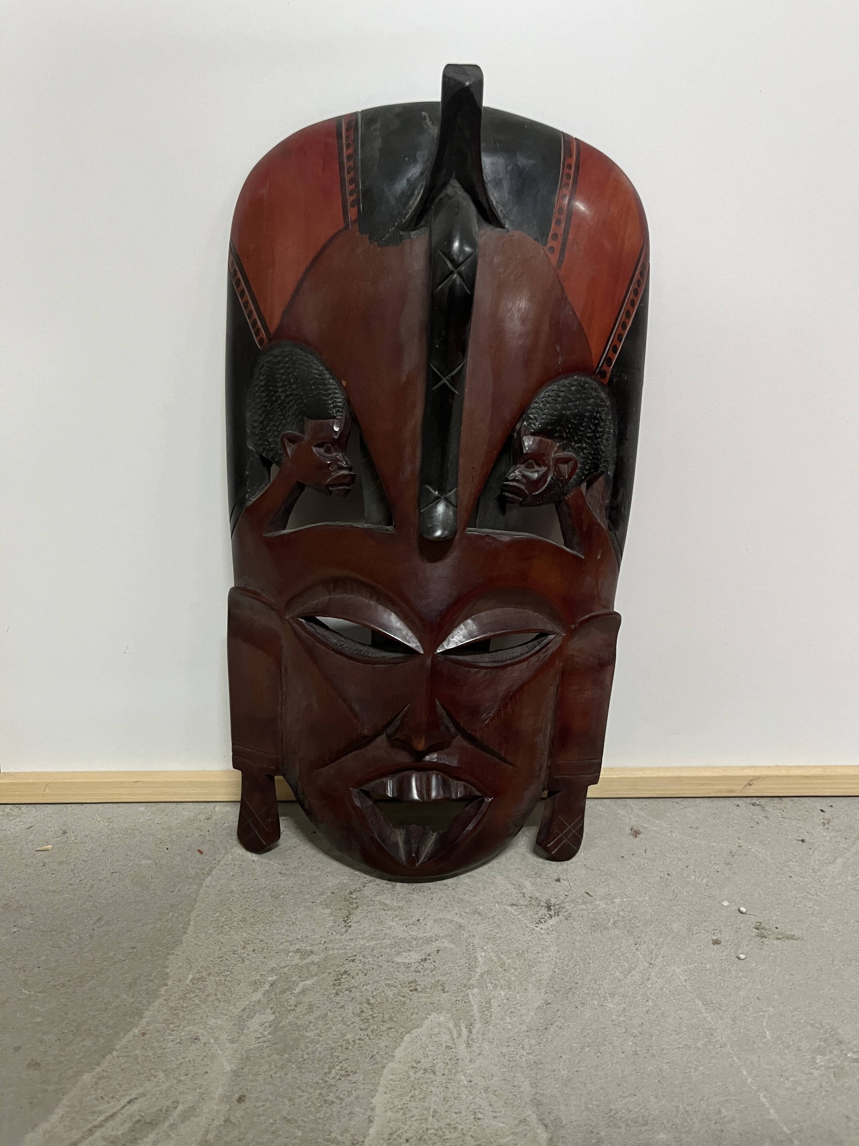 African carved wooden mask from the 1960s