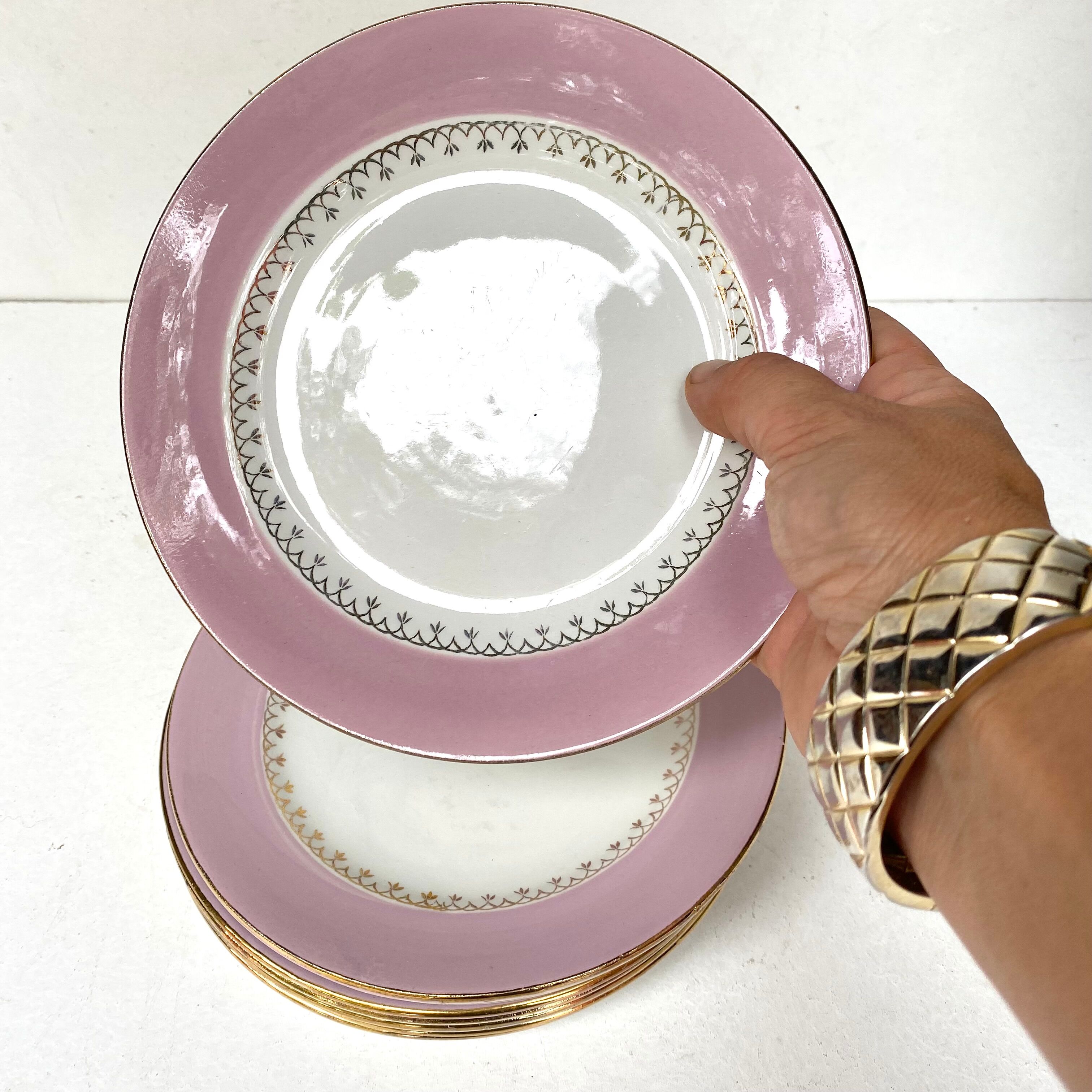 Antique porcelain dessert plates