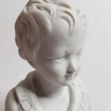 Porcelain biscuit busts, child, Alexandre Brongniart after Houdon