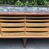 Danish sideboard in Rio rosewood, H. Kjaernulf, sliding doors