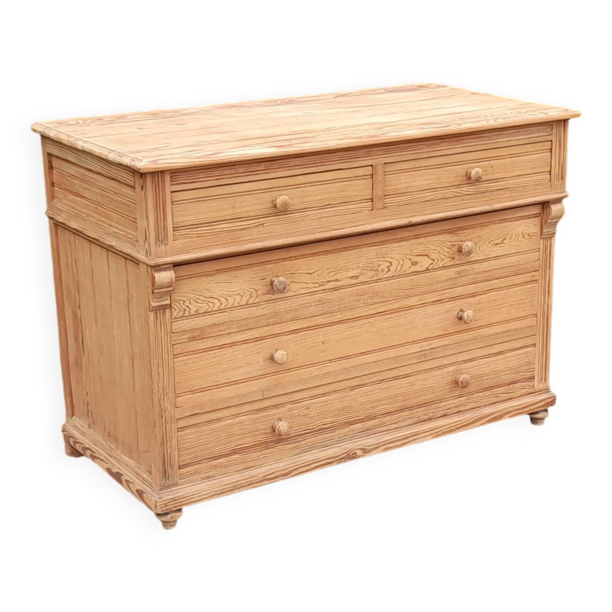 Napoleon III chest of 5 drawers, old pichepin, raw wood
