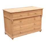 Napoleon III chest of 5 drawers, old pichepin, raw wood