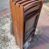 4 folding teak chairs